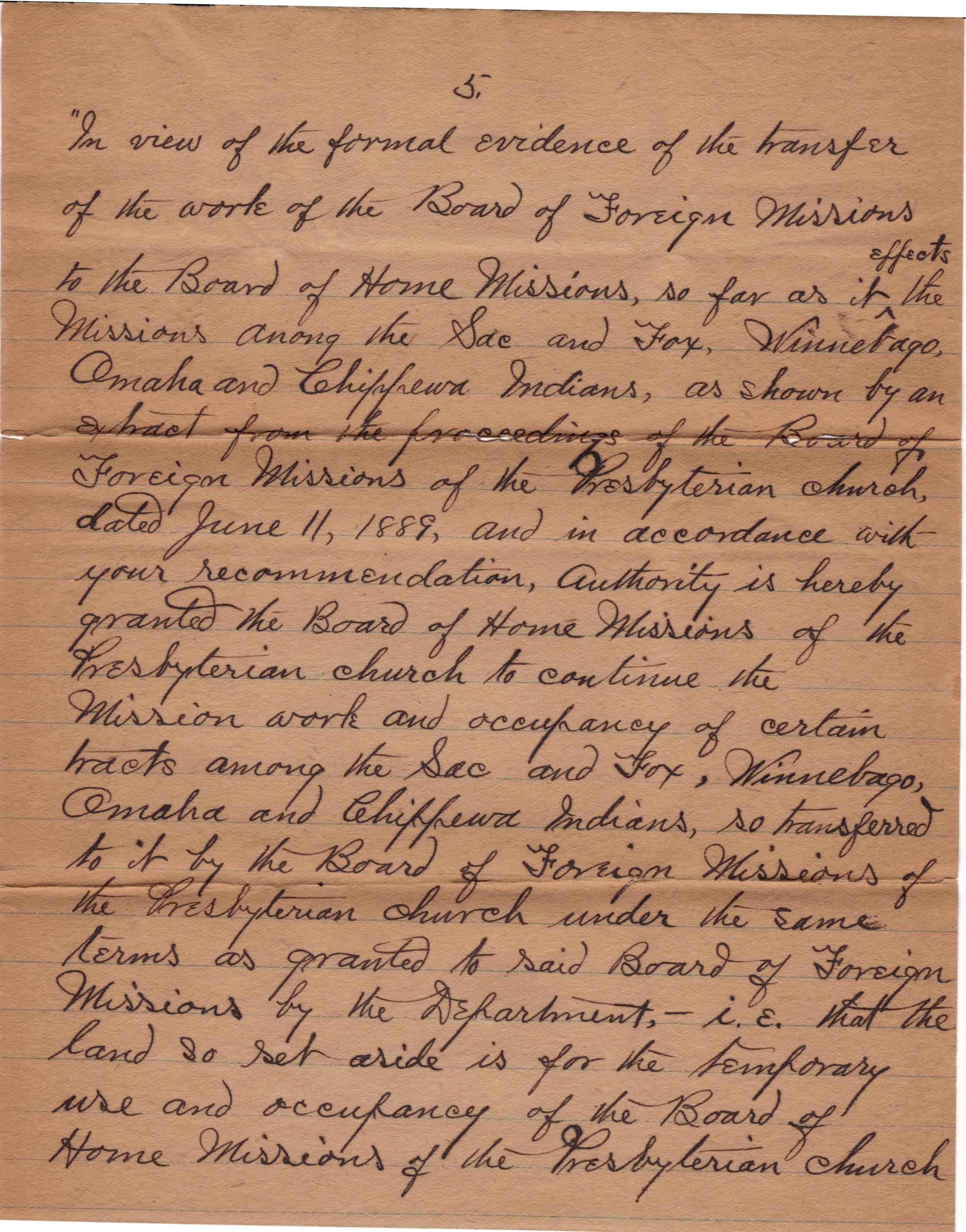 April 22, 1902: Winnebago Mission land papers (5)